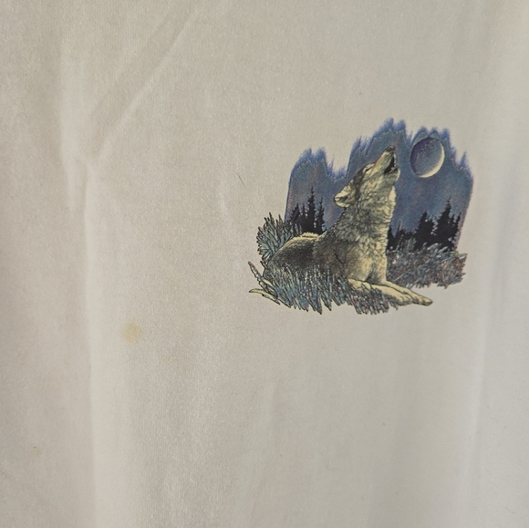 Vintage Global Impression T Shirt Hanes Mens Size XL Wolves howling at the moon - Picture 3 of 11